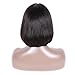 Short Silky Straight Bob Human Hair Wigs for Black Women 135% Density Brazilian Remy Hair Middle Part Lace Front Wigs with Baby Hair Glueless Bleached Knots 10inch Natural Black Color