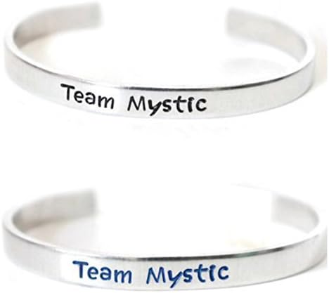 team mystic adjustable aluminum metal stamped cuff bracelet