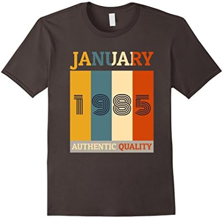 Mens Born in January 1985 Shirt 33th Birthday Vintage Retro 3XL Asphalt