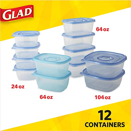 GladWare Food Storage Containers, Family Variety Pack, 24 Count Set