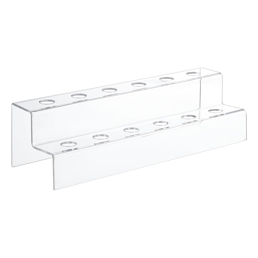 NBEADS 12-Slot 2 Tier Wine Bottle Stopper Display, Clear Acrylic Wine Stopper Holder 30.4x10x8.2cm Wine Stopper Display Stand Rack for Countertop, Inner Diameter: 1.9cm