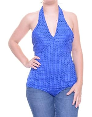 Lyssa Halter Bodysuit Wild Blue X-Small