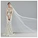 anmor Women's 2 Tiers Chapel Length Wedding Bridal Veil 2M Long Veil With Comb Ivory