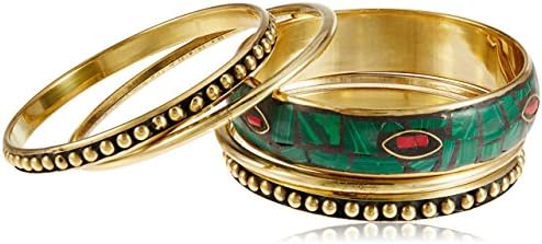 Mithya Gold Plated Bangle Set for Women (Green)(AAB3249_Green)