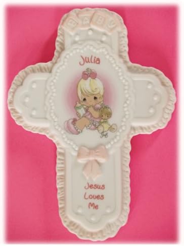 Jesus Loves Me Personalized "Julia" Porcelain Wall Cross