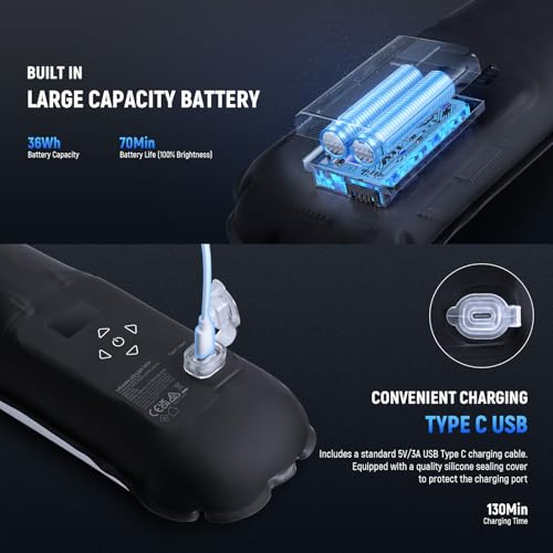 NEEWER Basics 30W Handheld RGB Light Stick 35.5 Inches / 90 cm, Portable Inflatable TPU Lighting 5000 mAh Type C 45 W in/30 W Out, 3000 Lux 17 Effects 2700-6500K CRI95 for Studio Photography Video Recording, GC30C