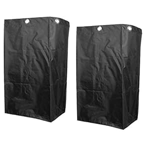 B Blesiya 2 stks Cleaning Cart Bag Waterdichte Oxford Vervanging Tassen voor Hotel Waswagen met Metalen Grommets Zwart