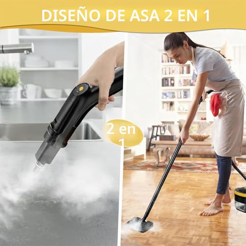 Portable Steam Cleaner, 2500W Powerful Steam Cleaner for Home, 3 Adjustable Speeds, 17 Accessories, 1600 ml Water Tank, 4 Bar Pressure, for Kitchen, Windows, Floors, Cars