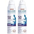 BLUE LIZARD Sport Mineral Sunscreen Spray SPF 50+, Dermatologist-Recommended Brand, Broad-Spectrum UVA/UVB Protection, Water-Resistant, Zinc Oxide Formula, Vegan, 5 fl oz (Pack of 2)