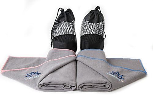 LOTTUS LIFE Yoga Towel - 72"x24" - Premium Microfiber, Quick Dry, Eco-Friendly, Protect Your Yoga Mat and Improve Your Grip - Perfect for Hot Yoga, Gym, Beach - Non-Slip - Ultra Absorbent - Carry Bag