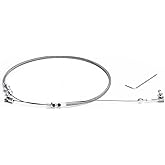PQY 24" Universal Stainless Steel Braided Throttle Cable Kit Adjustable Automotive Accelerator Cable Covering Locking Kit