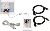 PowerBridge Two-CK-H2 Dual Outlet Recessed in-Wall Cable Management System and Two 10-Foot High-Speed HDMI Cables (Latest Standard) Bundle