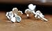 Silver Plated Flower Stud Earrings-Free with 1pc Foot Pendant
