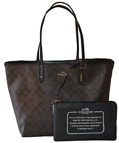 Coach signature reversible pvc city large tote bag hand…