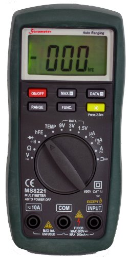 Sinometer auto/manual ranging digital multimeter, ms8221