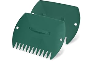 GardenHOME Leaf Scoops Hand Rakes, Large Leaf Grabbers for Yard Work and Garden Use, Clear and Collect Garden Rake, Leaf Scooper and Claws for Leaves, Lawn Debris, and Trash Cleanup, Green