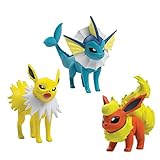 TOMY Pokémon Action Pose 3 Figure Pack, Flareon, Jolteon and Vaporeon