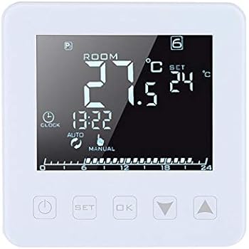 Zetiling Heating Thermostat, Programmable Design with LCD Screen Electric Heating Thermostat Room Temperature Controller