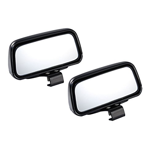 Blind Spot Mirror, 2 Pcs Black Rectangle Wide Adjustable Angle Convex Clip On Half Oval Rear View Conter Blind Spot Angle Auxiliary Mirrors For Car Truck SUVs Motorcycle