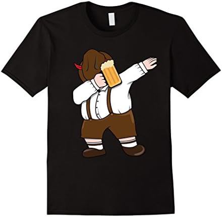 Mens Lederhosen Dabbing German T-Shirt Funny Oktoberfest Shirt Medium Black