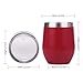 SUNWILL Insulated Wine Tumbler with Lid (Wine Red & Navy Blue 2 pack), Stemless Stainless Steel Insulated Wine Glass 12oz, Double Wall Coffee Mug, for Champaign, Cocktail, Beer