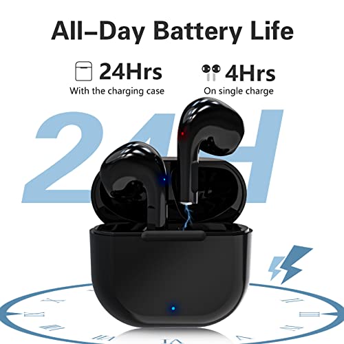 Wireless Earbud Bluetooth 5.0 Headphones with Charging Case and Mic, 24H Cyclic Playtime Touch Control Deep Bass Mini Earbuds TWS Earphones Hi-Fi Stereo Sound Headset for Workout Running Travel