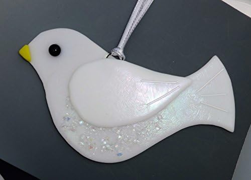 Christmas Dove Fused Glass Sun Catcher