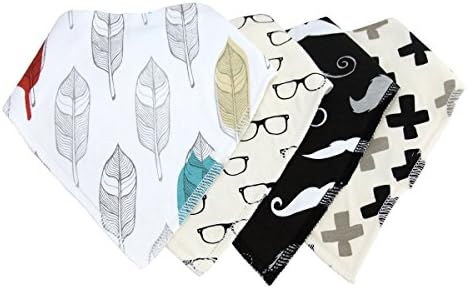 Baby Bandana Drool Bibs Best for Babies Drooling, Teething and Feedig,Unisex 4Pack Cute Bib Made with 100% organic cotton that personalized baby bibs for Boys &amp; Girls(BB003)