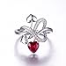 Jrose 925 Sterling Silver Created Ruby/Blue Topaz Heart Enternity Ring for Women