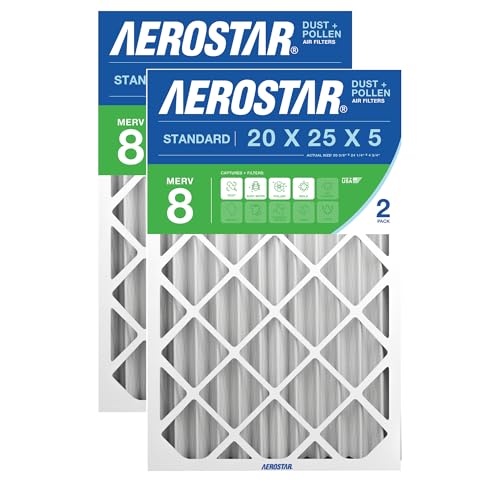Aerostar 20x25x5 MERV 8 Pleated Replacement Air Filter for Trion Air Bear 22999…