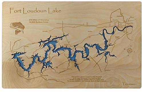 Fort Loudoun Lake Map Amazon.com: Fort Loudoun Lake Tennessee: Standout Wood Map Wall Hanging :  Handmade Products