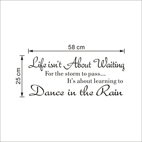 Decor Stick, coersd Life Isn't About Waiting Wall Stickers Quote Dancing in rain Wall Decal Words