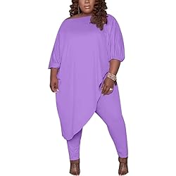 Huasemy Plus Size Outfits for Women,Plus Size