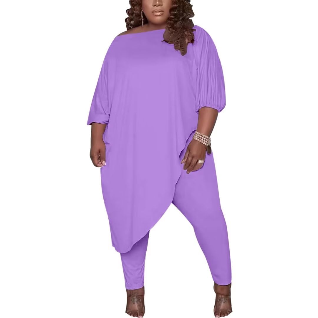 Huasemy Plus Size Outfits for Women,Plus Size