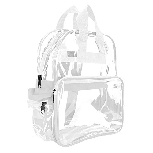 DALIX Clear Backpack Bags Smooth Plastic (White)