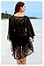 Wander Agio Bikini Coverup Swimsuit Coverups Sunscreen Beach Cover Up for Women Flower Lace Black