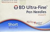 BD Ultra Fine Pen Needles Mini 8mm X 31G , Box of 90 Ct.