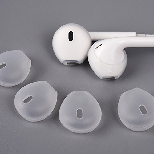 20 Pieces for iPhone Earpods Silicone Cover Tips Teemade Replacement Ear Gels Buds Anti-Slip Silicone Soft Sport Earbud Tips for iPhone X/8/8 plus/7/7 plus/6s/6 plus/5s/5c/5 (Clear)
