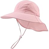 Toddler Summer Hat with Neck Flap Waterproof Kids Swim Hat Baby UV Protection Sun Hats Beach Cap for Boys Girls