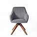 Art Leon Mid-Century Modern Swivel Accent Chair Elegant Grey with Wood Legs Armchair for Home Office Study Living Room Vanity Bedroom