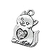 Housweety 40 PCs Silver Tone Cat/Heart Charms Pendants 22x14mm