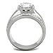 MEN'S 2.25 CT ROUND CUT Cubic Zirconia, Silver STAINLESS STEEL RING Size...