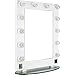 Hiker 12 Dimmer Light Piece Body and Glass Base Hollywood Vanity Makeup Wall Mount Mirror Table Top, White (HKL4301PCWH)