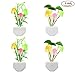 Night Light with Smart Sensor,0.7W Plug-in,Romantic Color Change,Mushroom&Lotus Leaf Lamp,(Pack of 4)