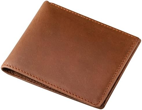 Men’s Blocking Genuine Cowhide Leather Slim Bifold Vintage Handmade Wallet
