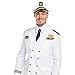 Captain's Yacht Sailors Hat (4 Pack) ● Captain’s Hats Are A Great Family Cruise Accessory for Men, Women, Teens, Kids ● Black & White Yacht Hat Set for Parties Halloween Costume Accessory,
