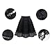 Women's Skirt,Neartime Organza Skirts High Waist Zipper Ladies Short Tulle Skirt (Black, XL)