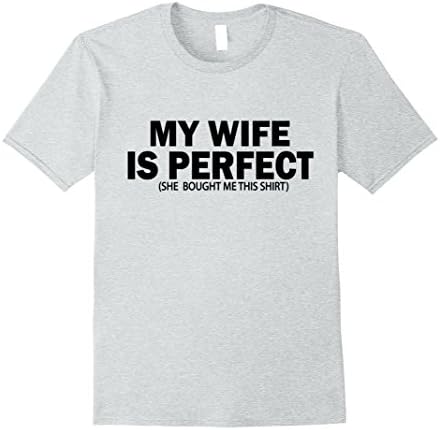 Mens Funny Tshirt - Christmas Gift for Husband from Wife - My Wif Medium Heather Grey
