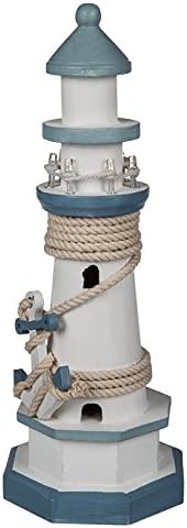 OOTB Wooden Lighthouse, Wood, White, 10.5 x 29.5 cm, 10.5 x 29.5 x cm