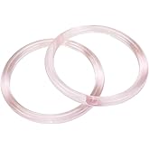 Geesatis 2 Pcs Handbag Handles Plastic Circle Bag Handles Purse Handles for Bag Making Handicraft DIY Bags Accessories, Clear Pink